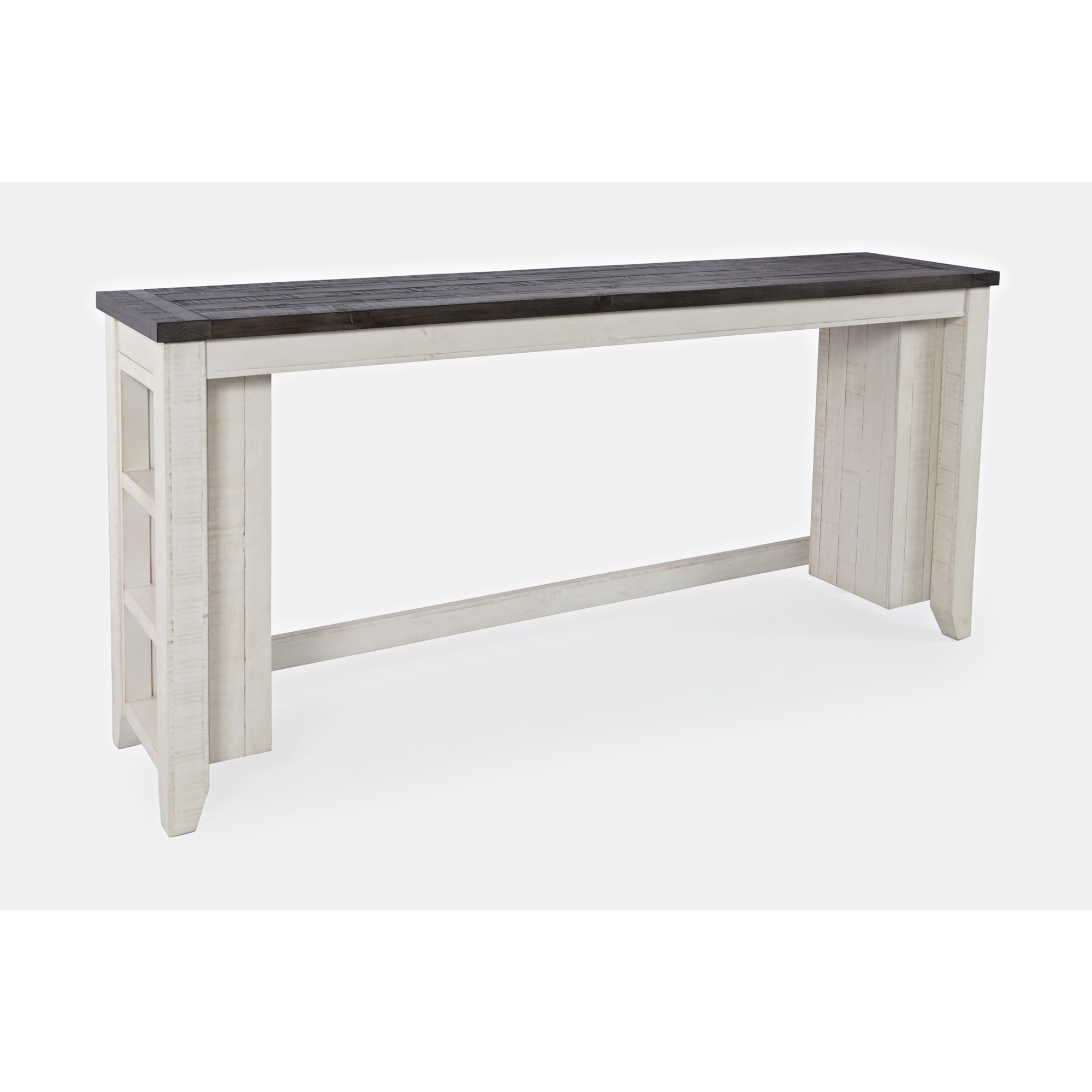 Canton White 80321 4pc Sofa Console, Stool Set Walker's Furniture Sofa Tables/Consoles